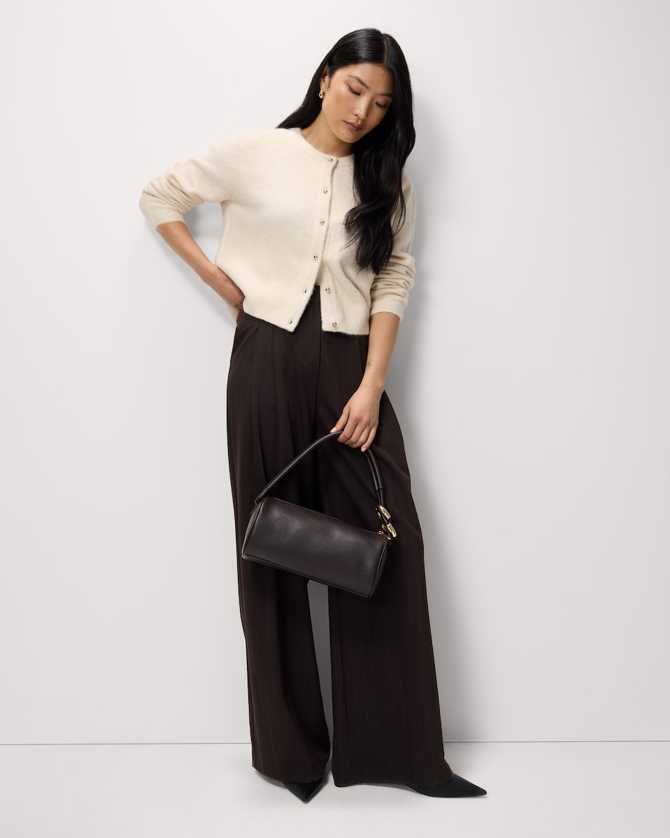 image 1 of F&F Crew Neck Cardigan in Neutral