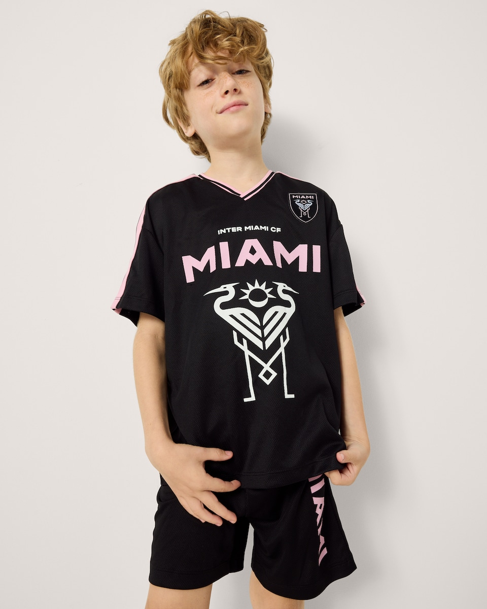 image 1 of Inter Miami CF T-shirt and Shorts Set in Black