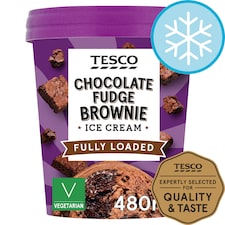 Tesco Chocolate Fudge Brownie Ice Cream 480Ml