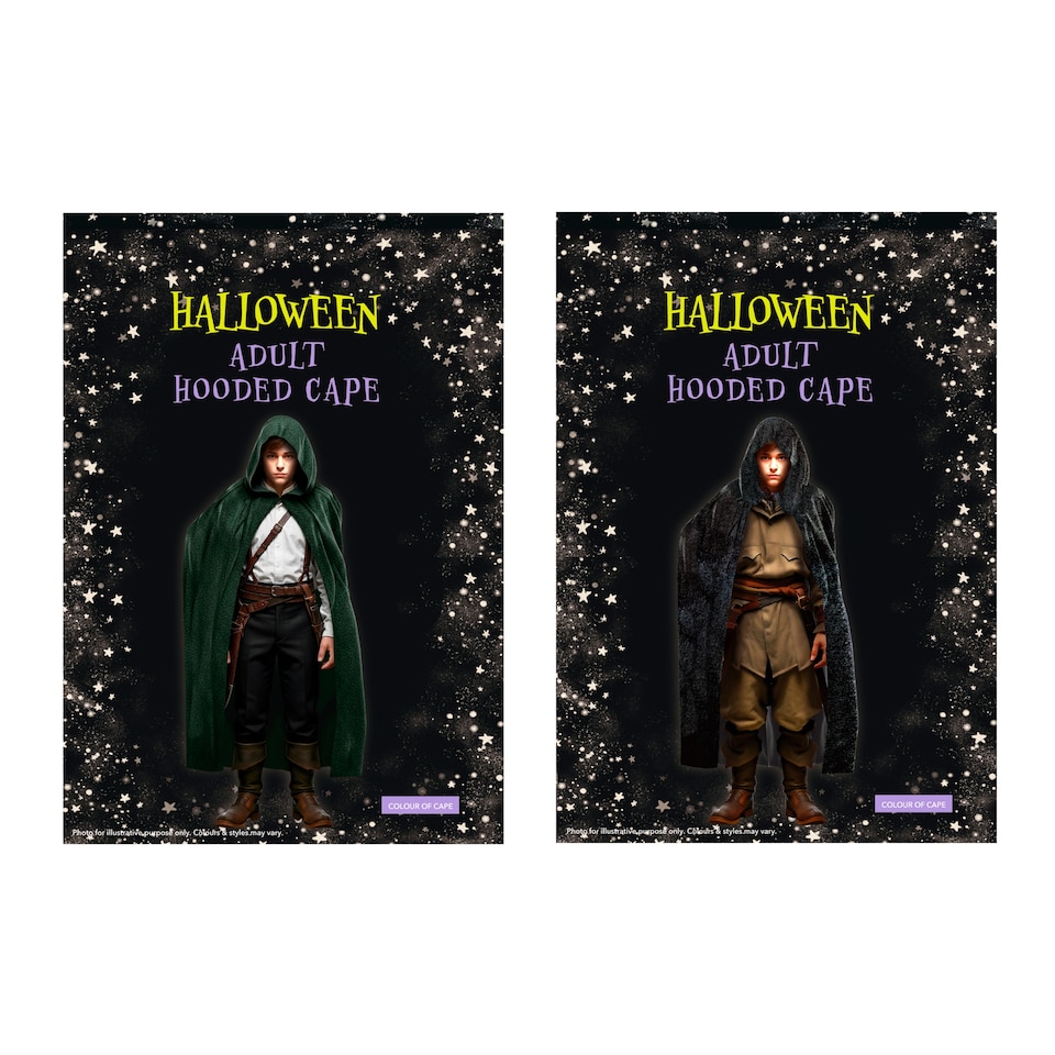 Halloween Adult Hooded Cape Assortment