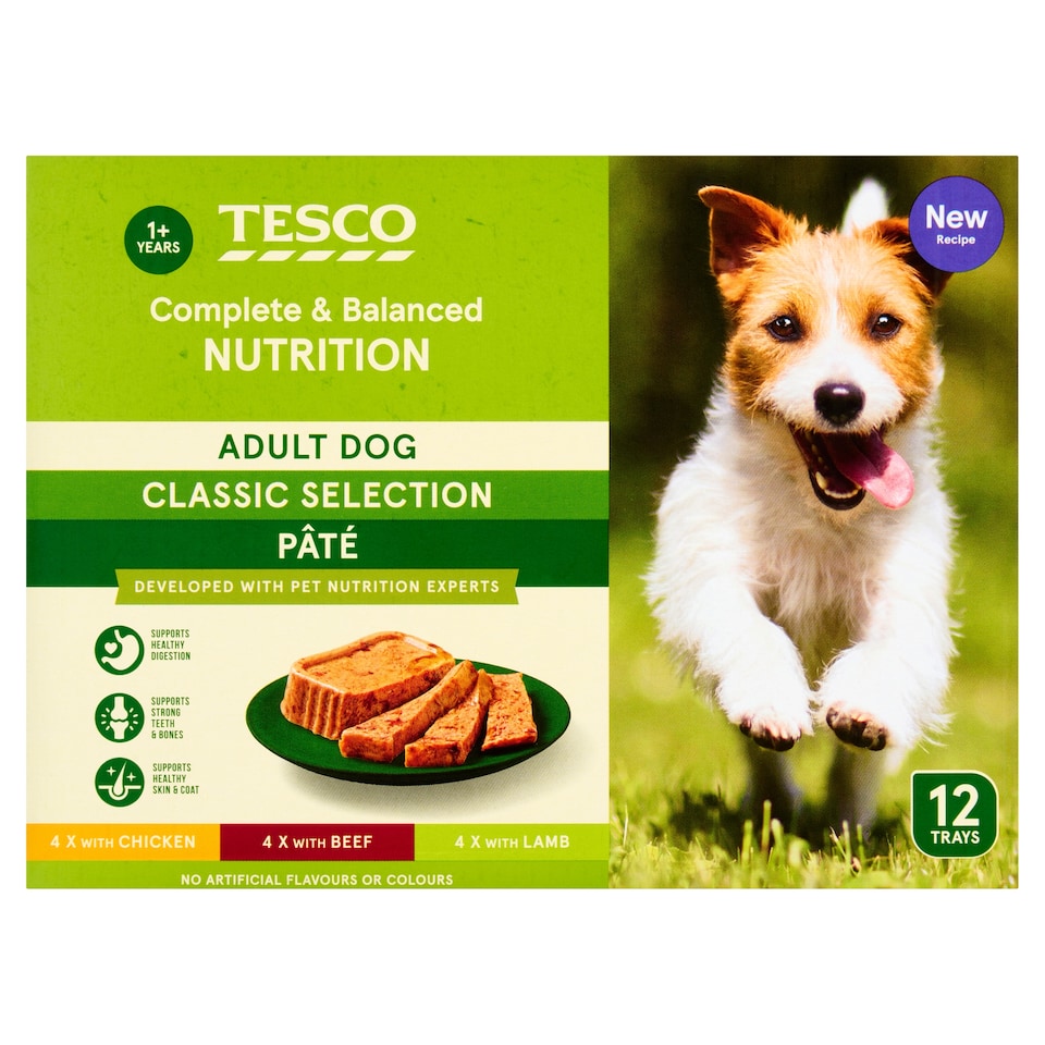 image 1 of TESCO ADULT DOG CLASSIC PATE SELECTION 12X150G 