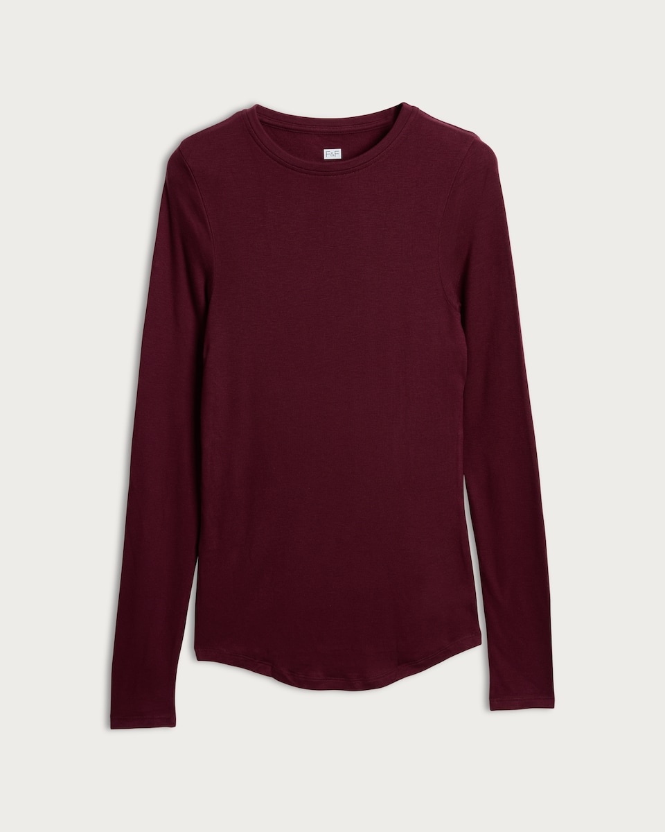 image 1 of F&F Medium Warmth Long Sleeved Thermal Top in Purple