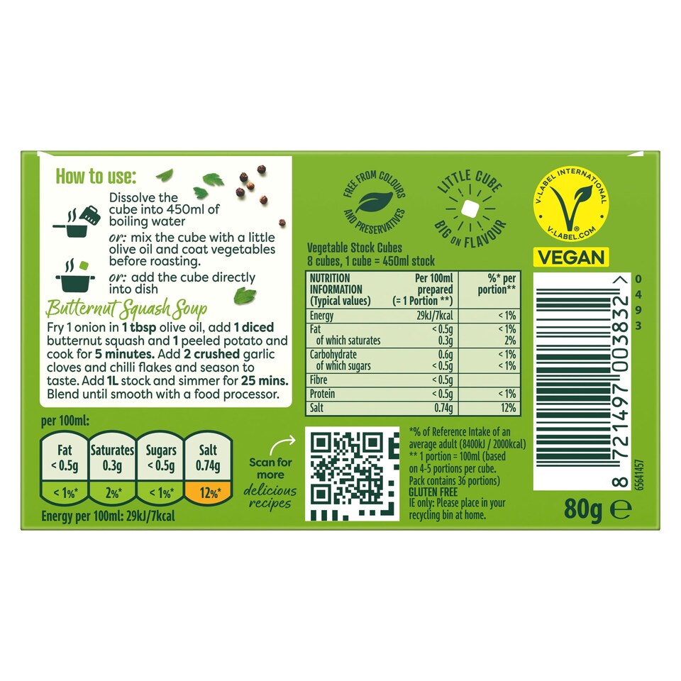 image 1 of Knorr Vegetable 8 Stock Cubes 80g