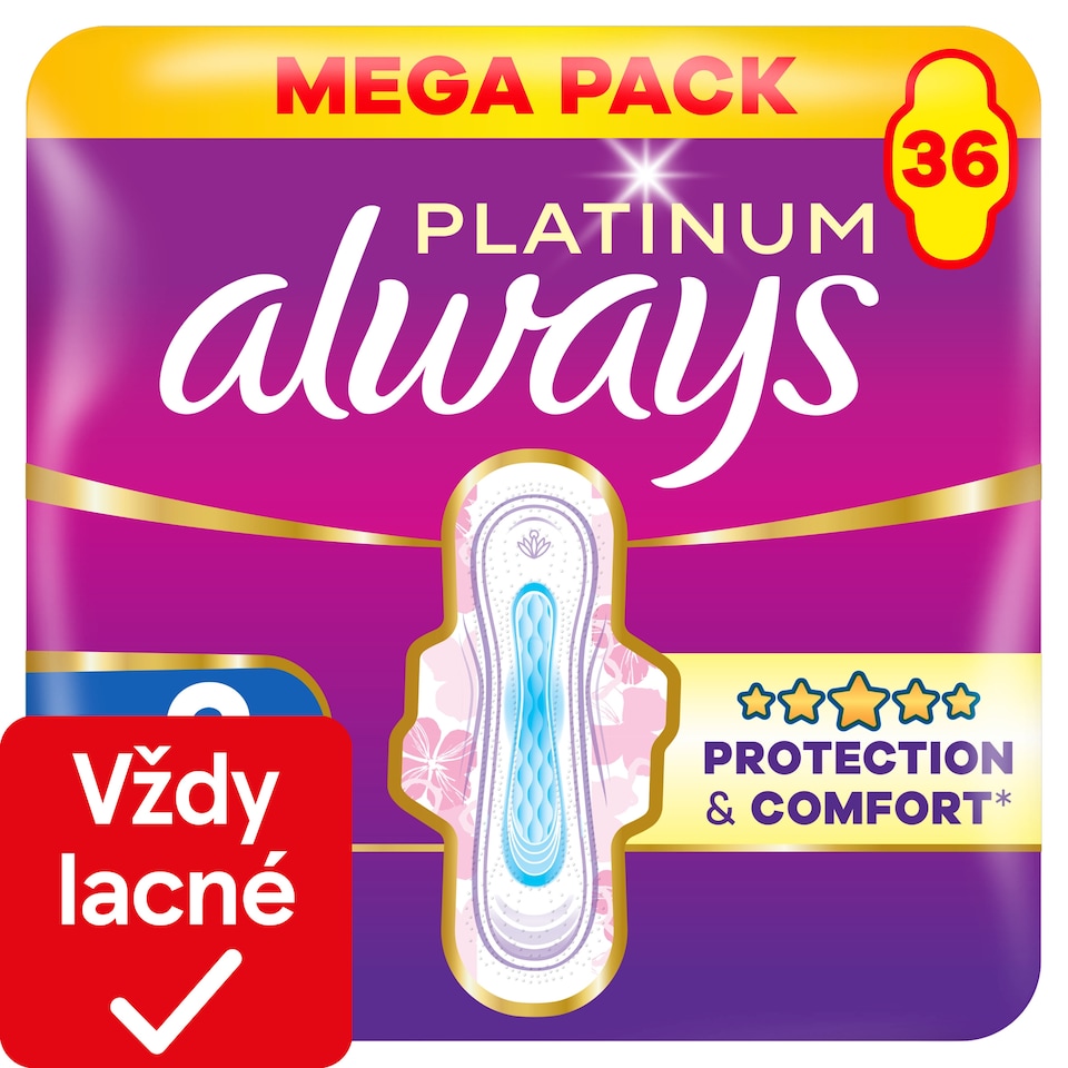 obrázok 1 z Always Platinum Hygienické Vložky Super Extra (Veľkosť 3) 36 Vložiek