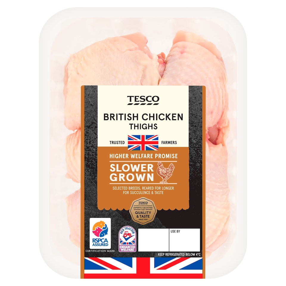 Tesco Slower Grown Chicken Thighs 600g