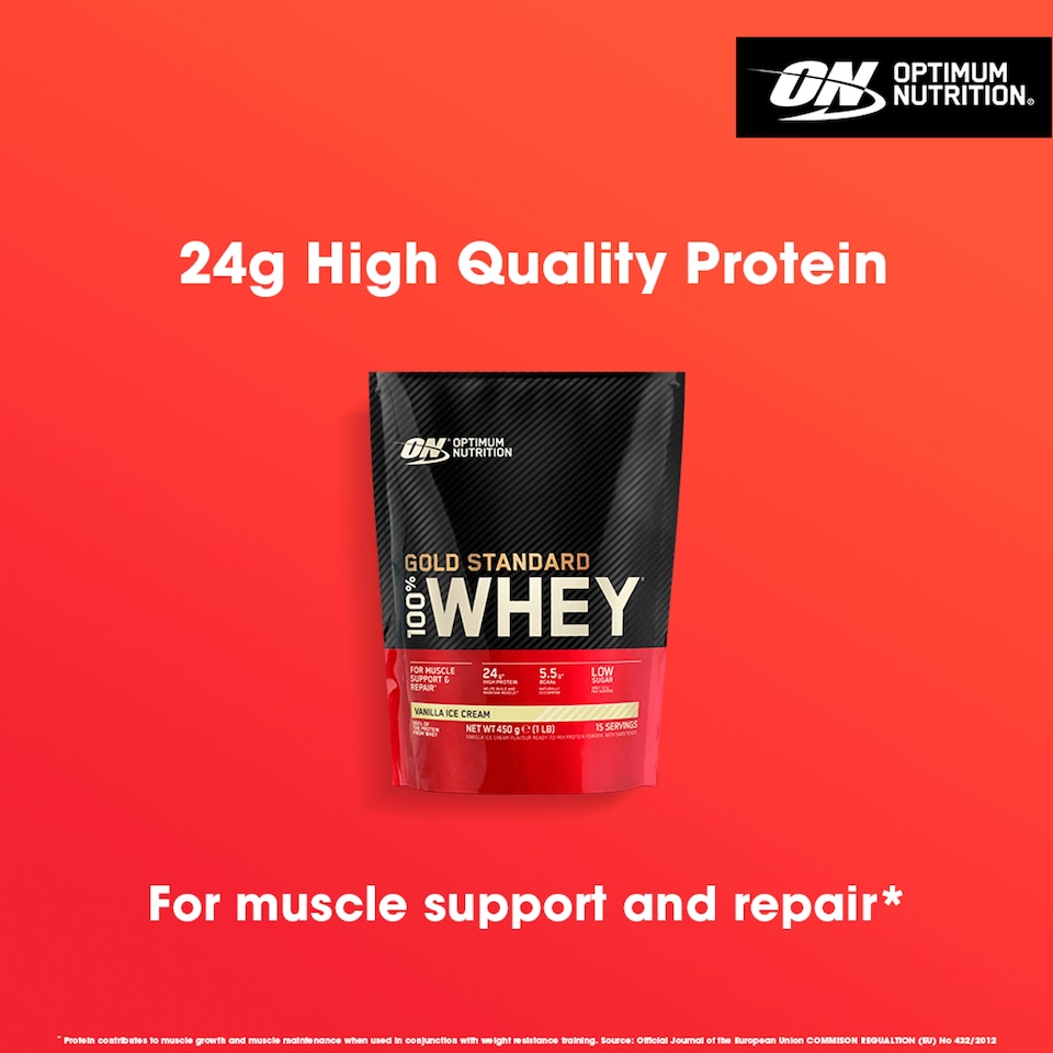 image 1 of Optimum Nutrition Gold Standard 100% Whey Protein Powder - Vanilla Ice Cream 450g