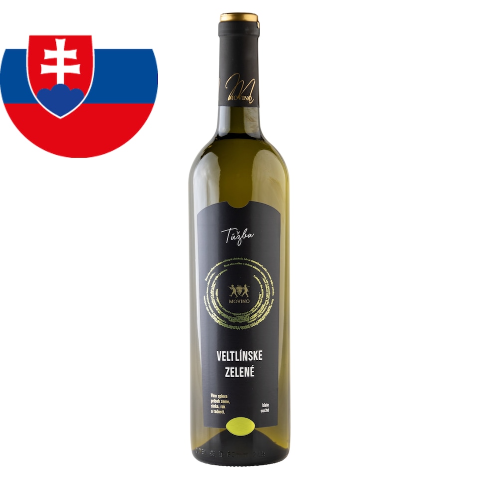 Movino Túžba Veltlínske zelené slovenské akostné odrodové víno biele suché 0,75 l