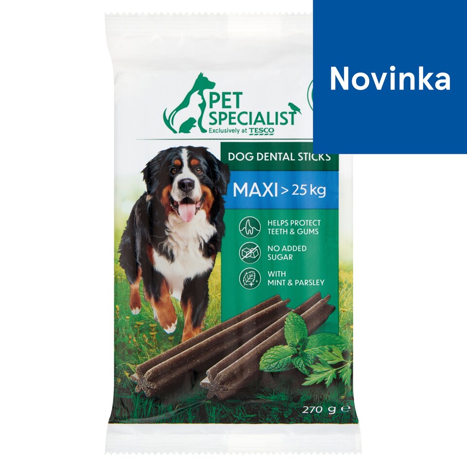 Pet Specialist Maxi dentálna žuvacia tyčinka s mätou a petržlenom pre veľké psy 7 ks 270 g