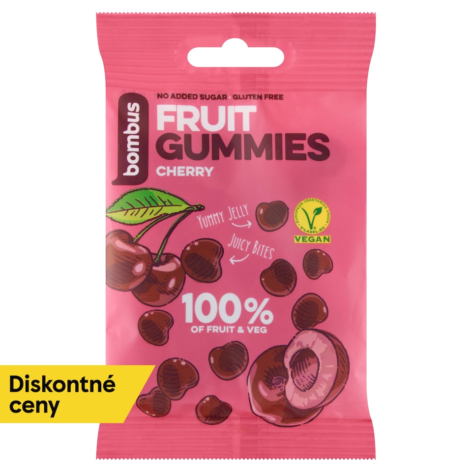 bombus Fruit Gummies ovocné kúsky čerešňa 35 g