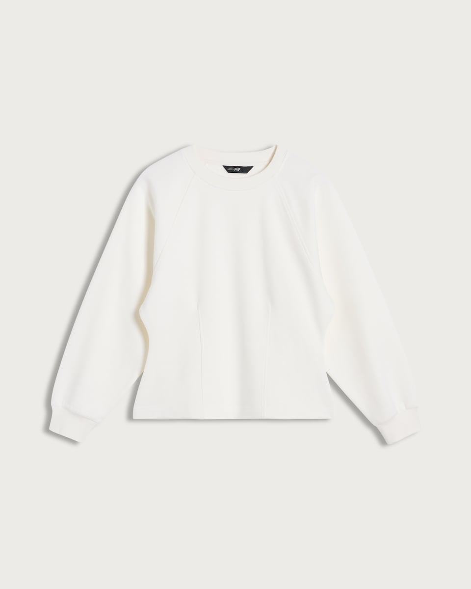 image 1 of F&F Cotton Rich Structured Waist Sweatshirt in Cream