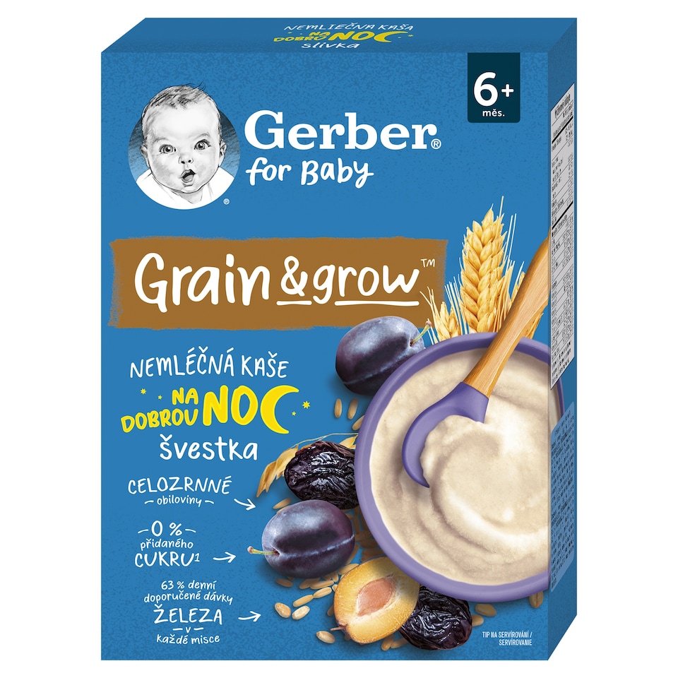 Gerber szilvás gabonapép, 6 hónapos kortól 200 g  1. kép
