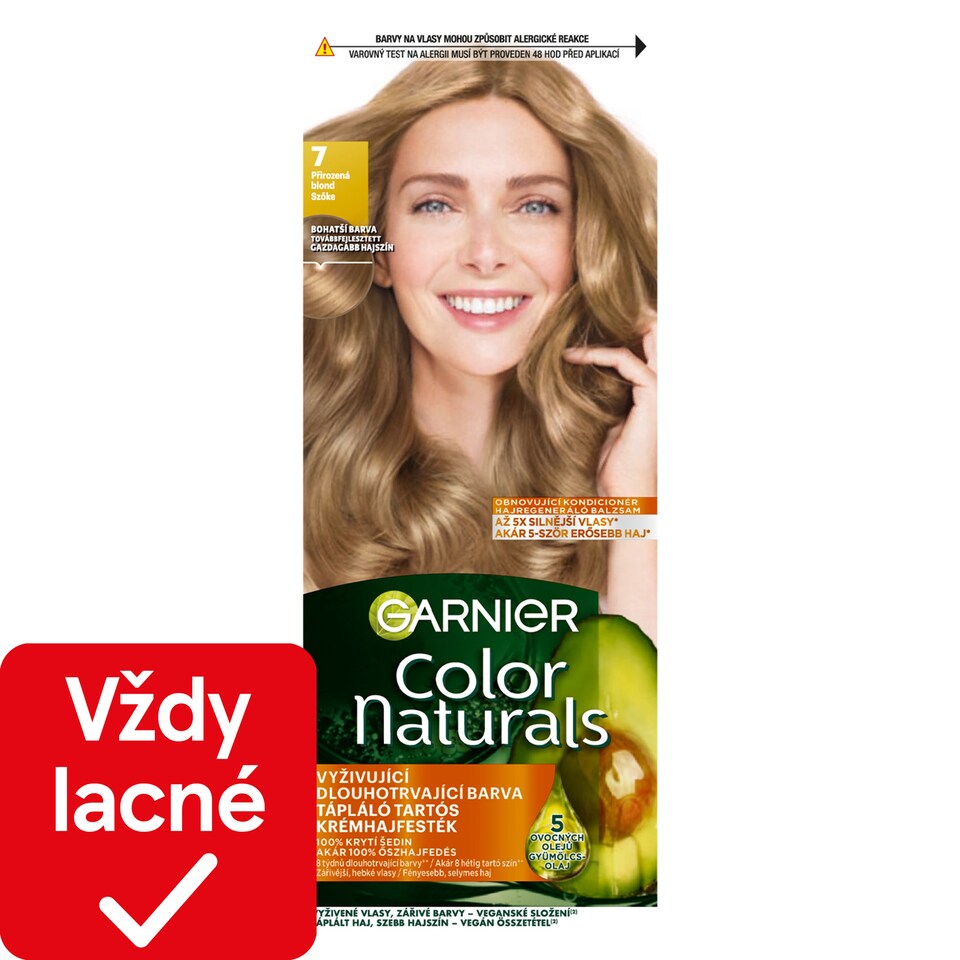 Garnier Color Naturals permanentná farba na vlasy 7 Prirodzená blond, 60 +40 +12 ml