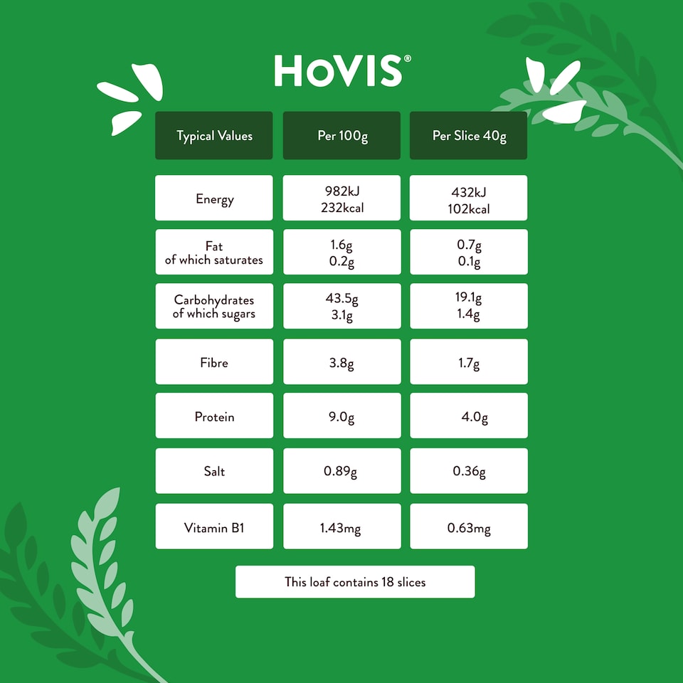 image 1 of Hovis White 'n' Fibre Sliced Bread 800g