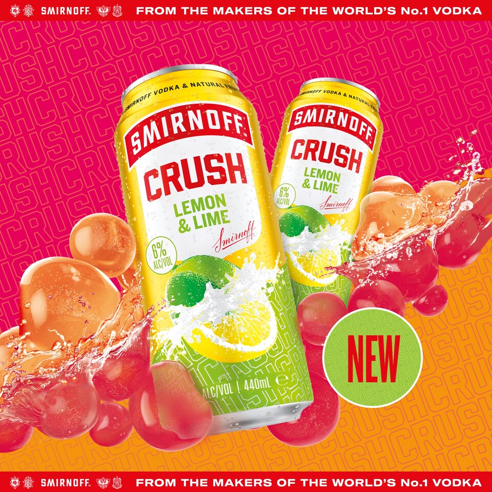 image 1 of SMIRNOFF CRUSH LEMON AND LIME 440ML