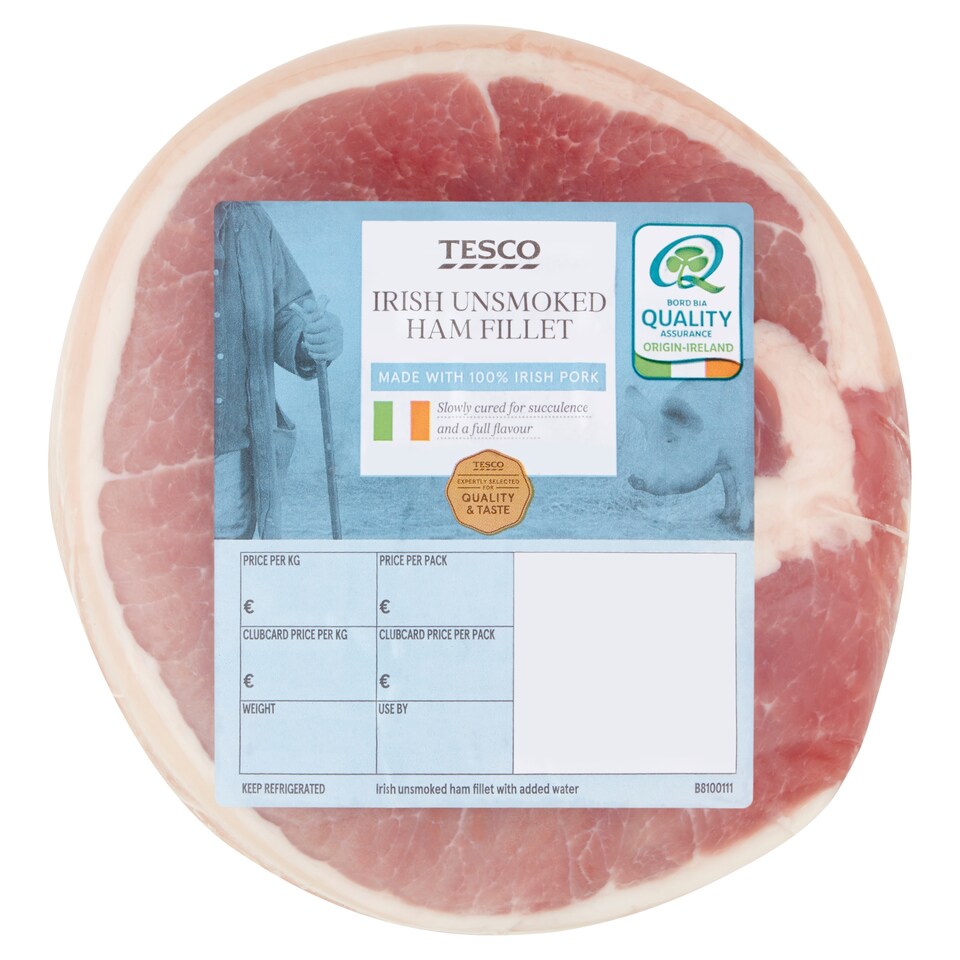 Tesco Irish Unsmoked Ham Fillet 1.734Kg-2.330Kg