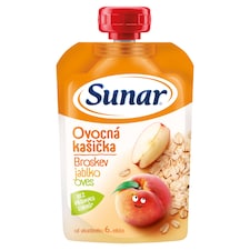 Sunar kašička ovocná kapsička broskev, jablko, ovesné vločky 6m+, 120g 