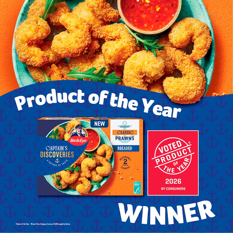 image 1 of Birds Eye Captain's Discoveries Prawns in Breaded 250g