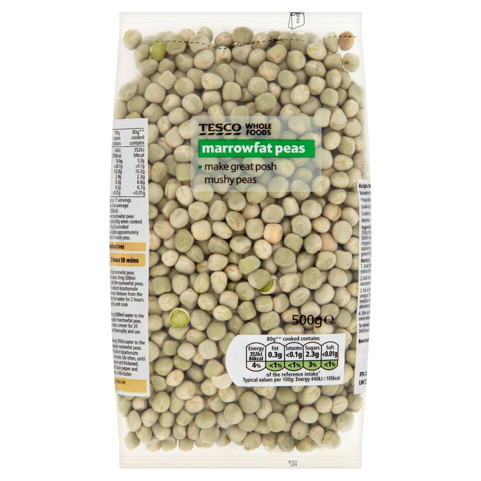 Tesco Wholefoods Marrow Fat Peas 500G