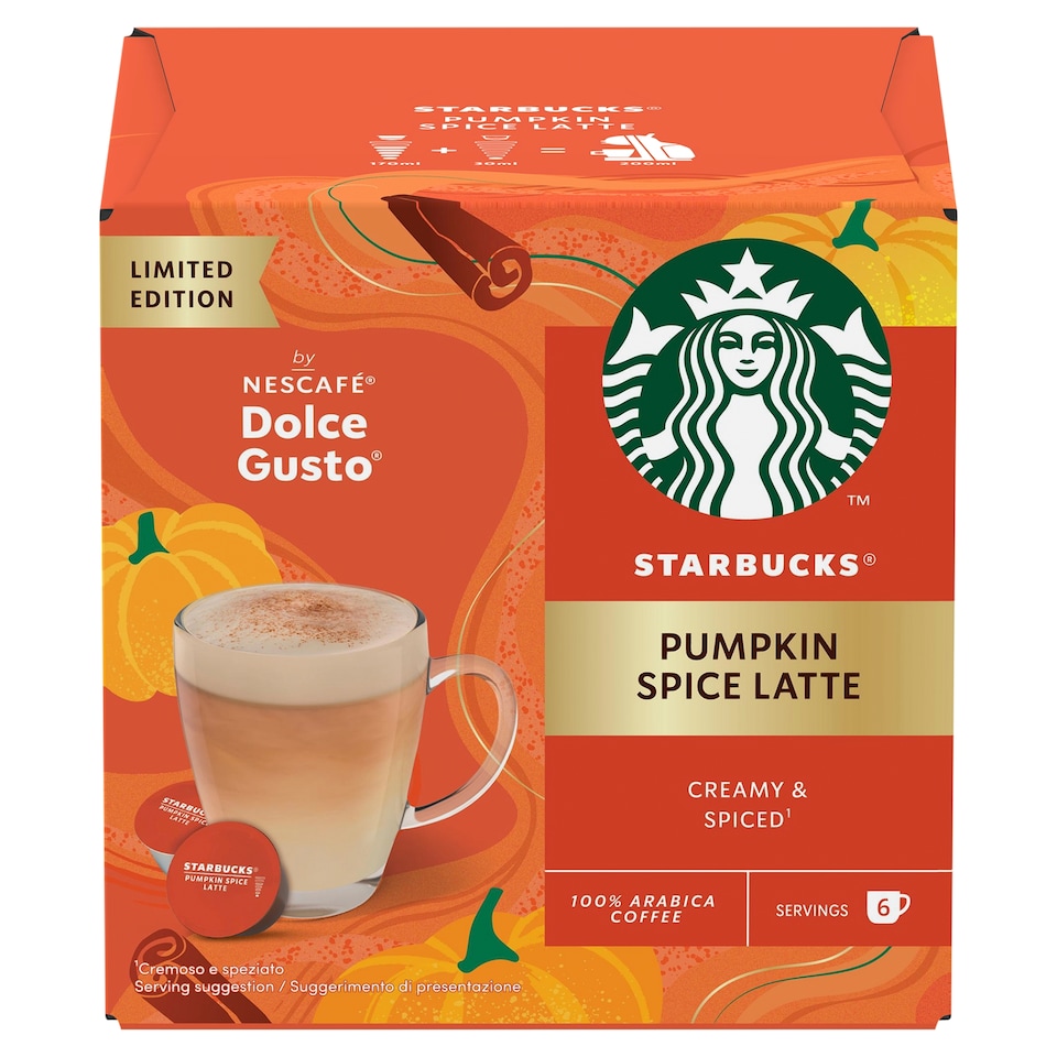 image 1 of Starbucks Nescafe Dolce Gusto Pumpkin Spice Latte 12 Capsules 129g