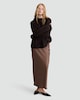 image 2 of F&F Satin Slip Midi Skirt in Brown
