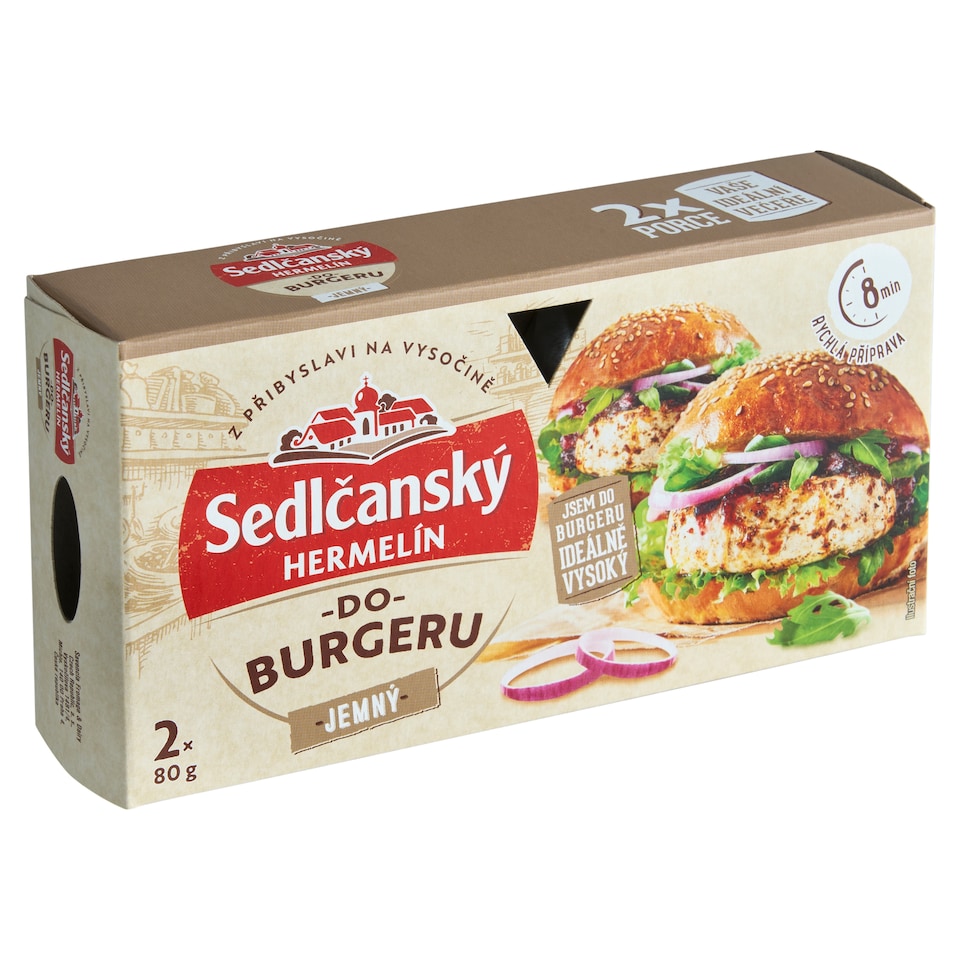 Obrázek 1 pro produkt Sedlčanský Hermelín do burgeru jemný 2 x 80g (160g)