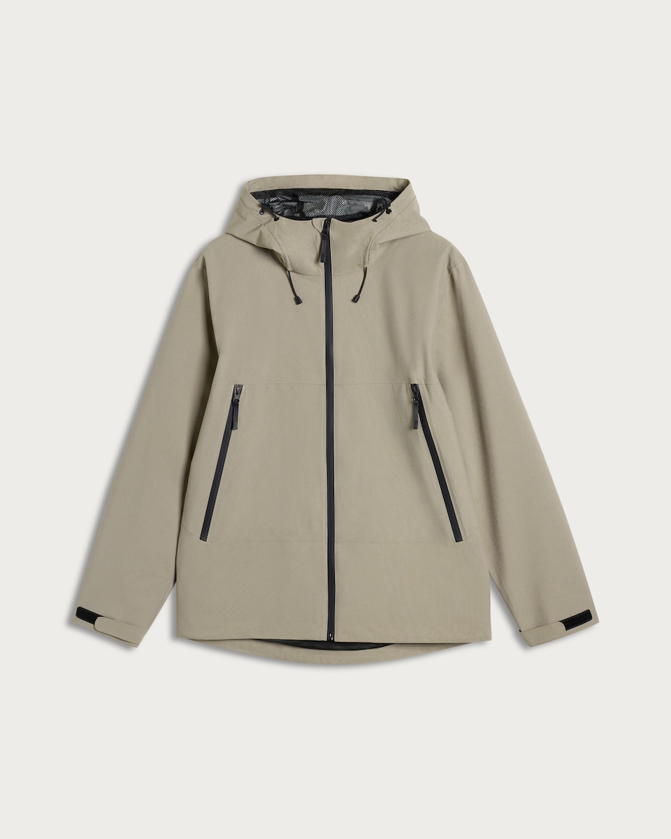 image 1 of F&F Active OUTDOOR Zip Up Shower Resistant Jacket in Stone