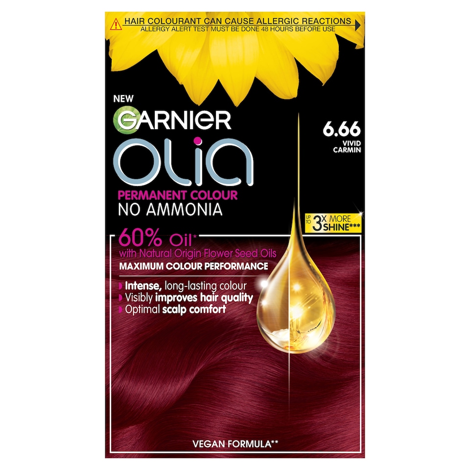 image 1 of Garnier Olia Permanent Hair Dye - 6.66 Vivid Garnet Red