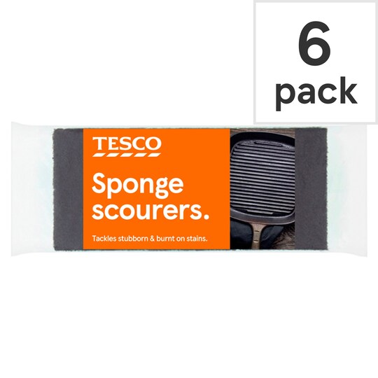 Tesco Sponge Pan Cleaners 6 Pack Tesco Groceries