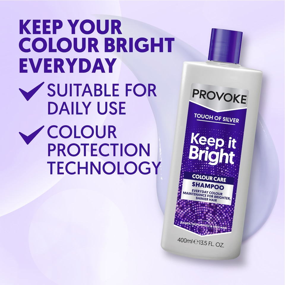 image 1 of Provoke Touch of Silver Keep it Bright Colour Care Shampoo 400ml