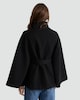 image 3 of F&F Belted High Neck Cape Coat in Black