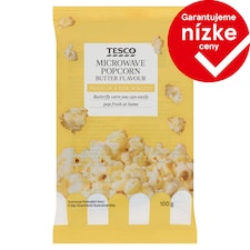 Tesco Zrná pukancovej kukurice do mikrovlnnej rúry s maslovou príchuťou 100 g