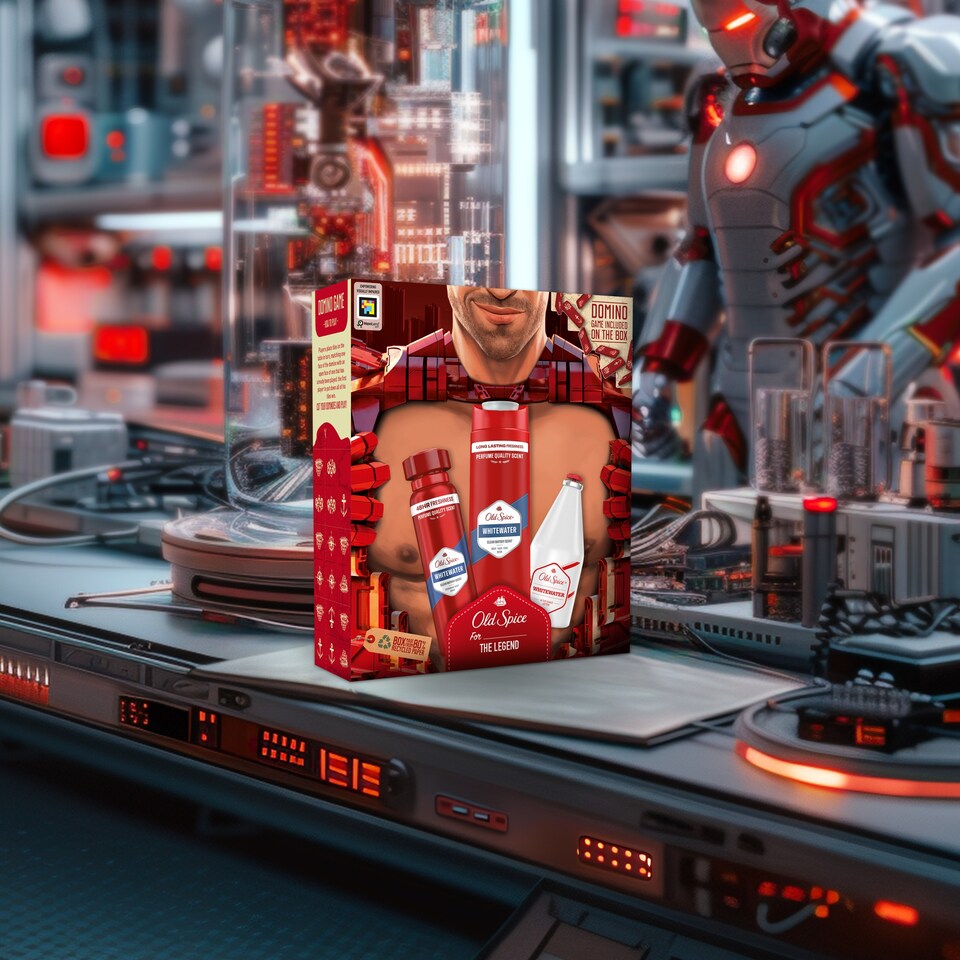 Old Spice Whitewater Ironman Ajándészett: Deo Spray, Tusfürdő, Borotválkozás Utáni Arcszesz  1. kép