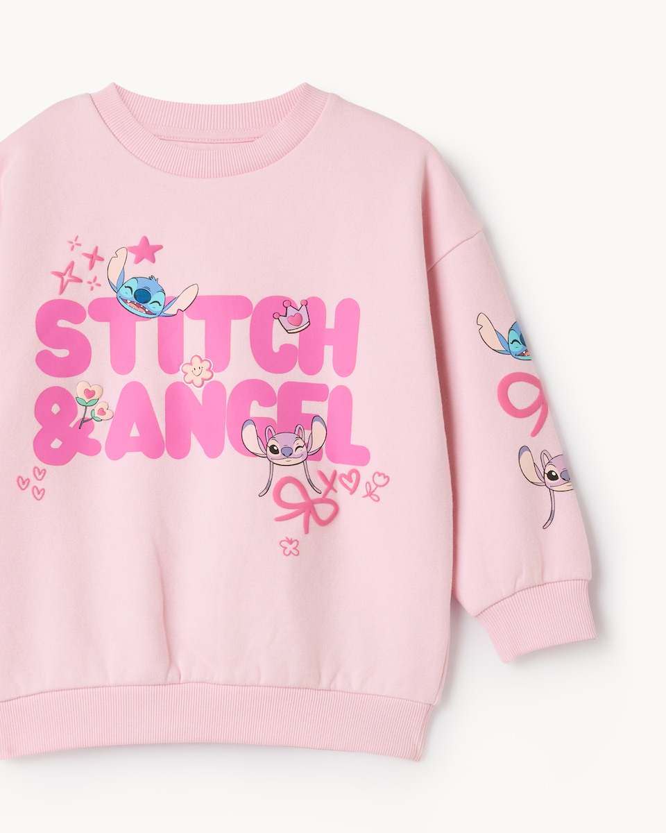 image 1 of Stitch & Angel Cotton Rich Sweatshirt in Pink