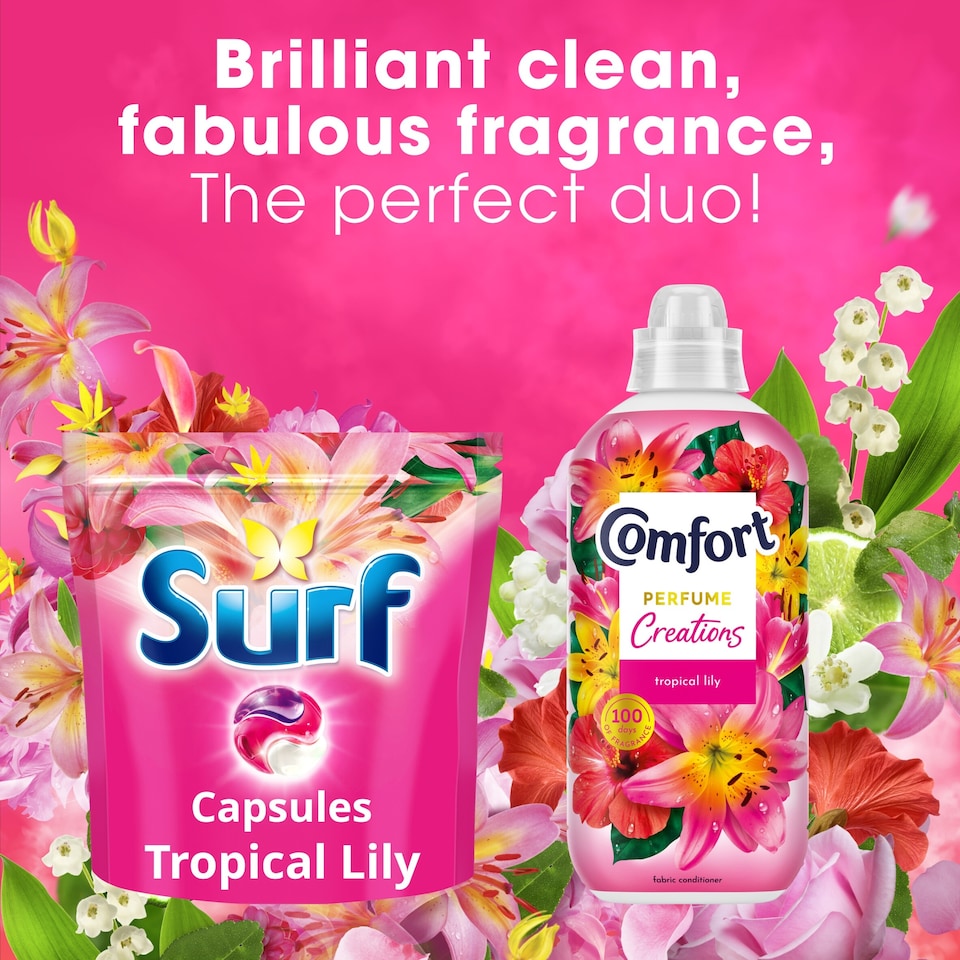 image 1 of Surf 3 in 1 Tropical Lily Washing Capsules 51 Washes 882g