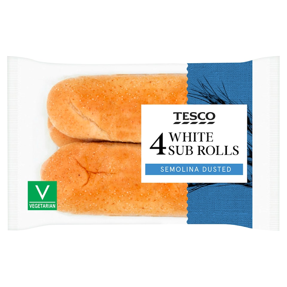 Tesco White Sub Rolls 4 Pack