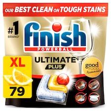 Finish Powerball Ultimate Plus All In One Dishwasher Lemon 79 Dishwasher Tablets 963.8g