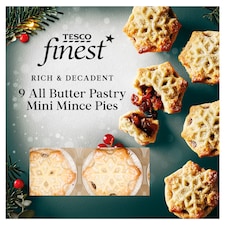 Tesco Finest 9 All Butter Pastry Mini Mince Pies