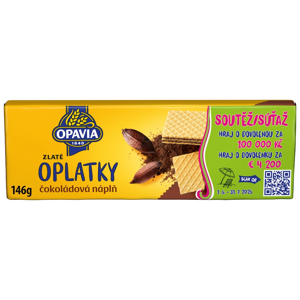 Opavia Zlaté Wafers with Chocolate Filling 146g