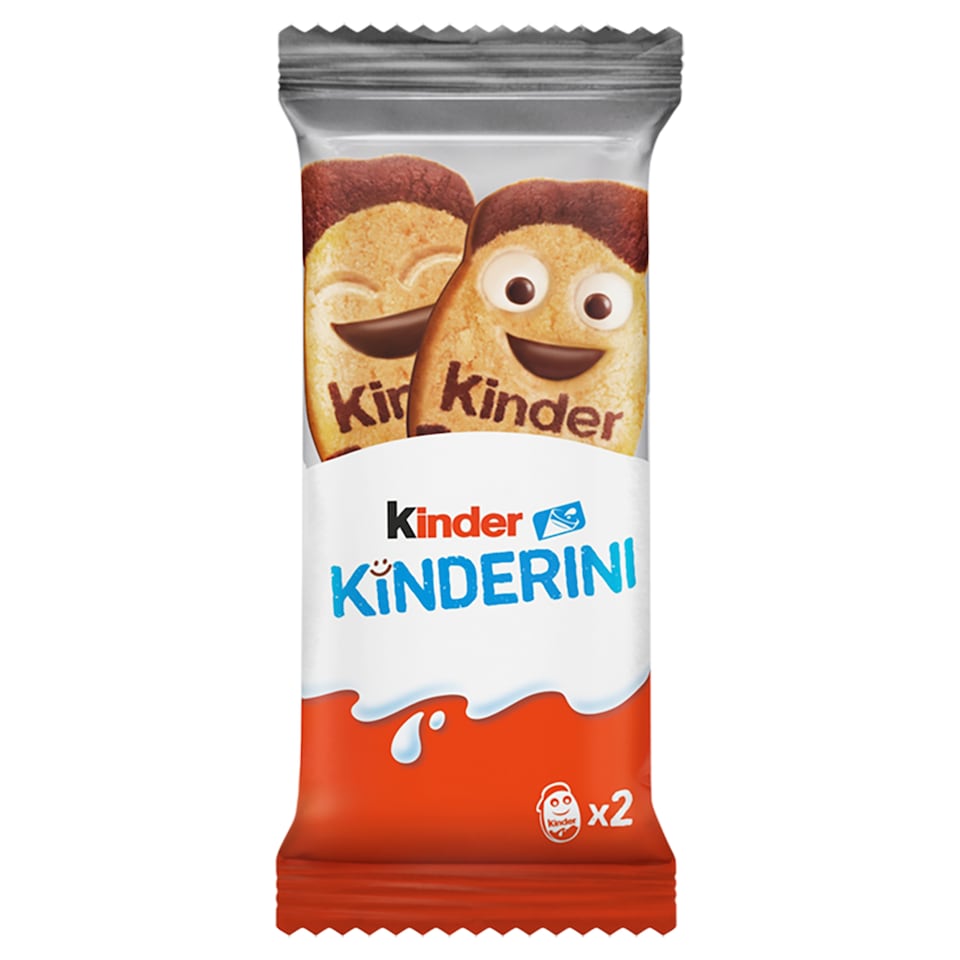 Kinder Kinderini křupavé sušenky s mléčnou a kakaovou dekorací 2 ks 25g