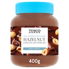 Tesco No Added Sugar Hazelnut Chocolate Spread 400G