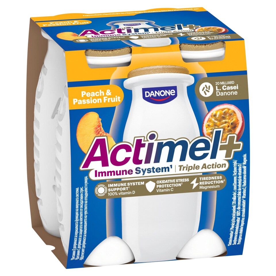 ACTIMEL Triple Action Broskev - Marakuja 4 x 100g