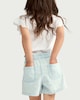 image 2 of F&F Girls Pure Cotton Frill Waist Shorts in Blue