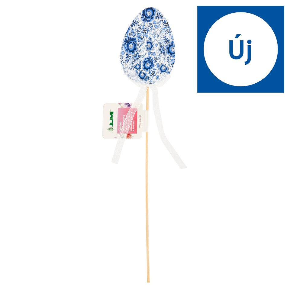 Jumi Blue Embroidered Egg on a Stick Easter Decoration