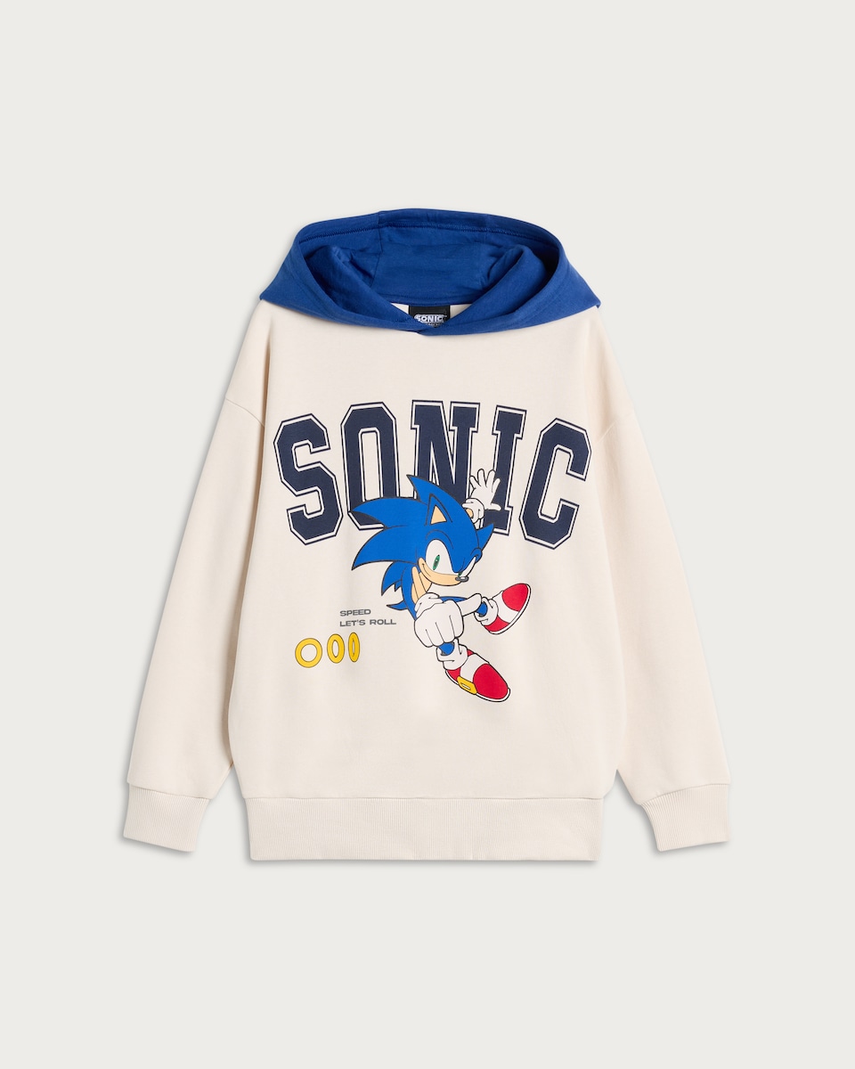 Sonic the Hedgehog Cotton Rich Hoodie in Cream