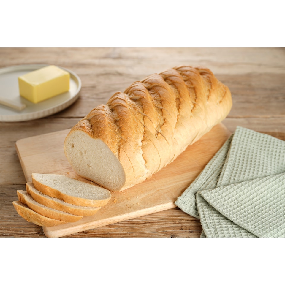 image 1 of Tesco Crusty White Bloomer Sliced 800G
