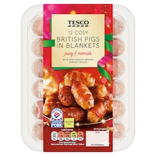 Tesco 12 British Pigs In Blankets 222G