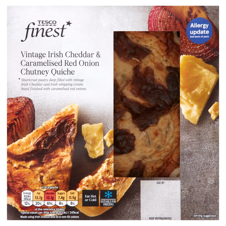 Tesco Finest Vnt Chedder And Crml/Ron Chutney Quiche 400G Tesco Groceries
