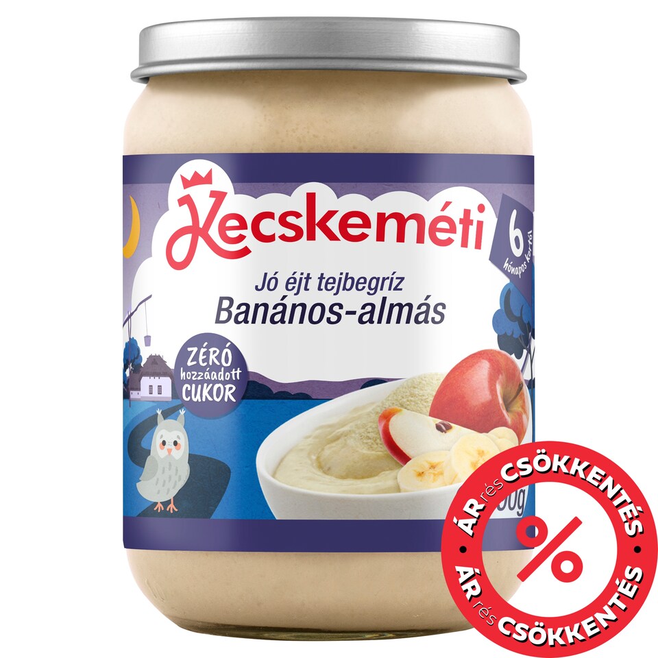 Kecskeméti Jó éjt tejbegríz banános-almás bébidesszert 6 hónapos kortól 190 g