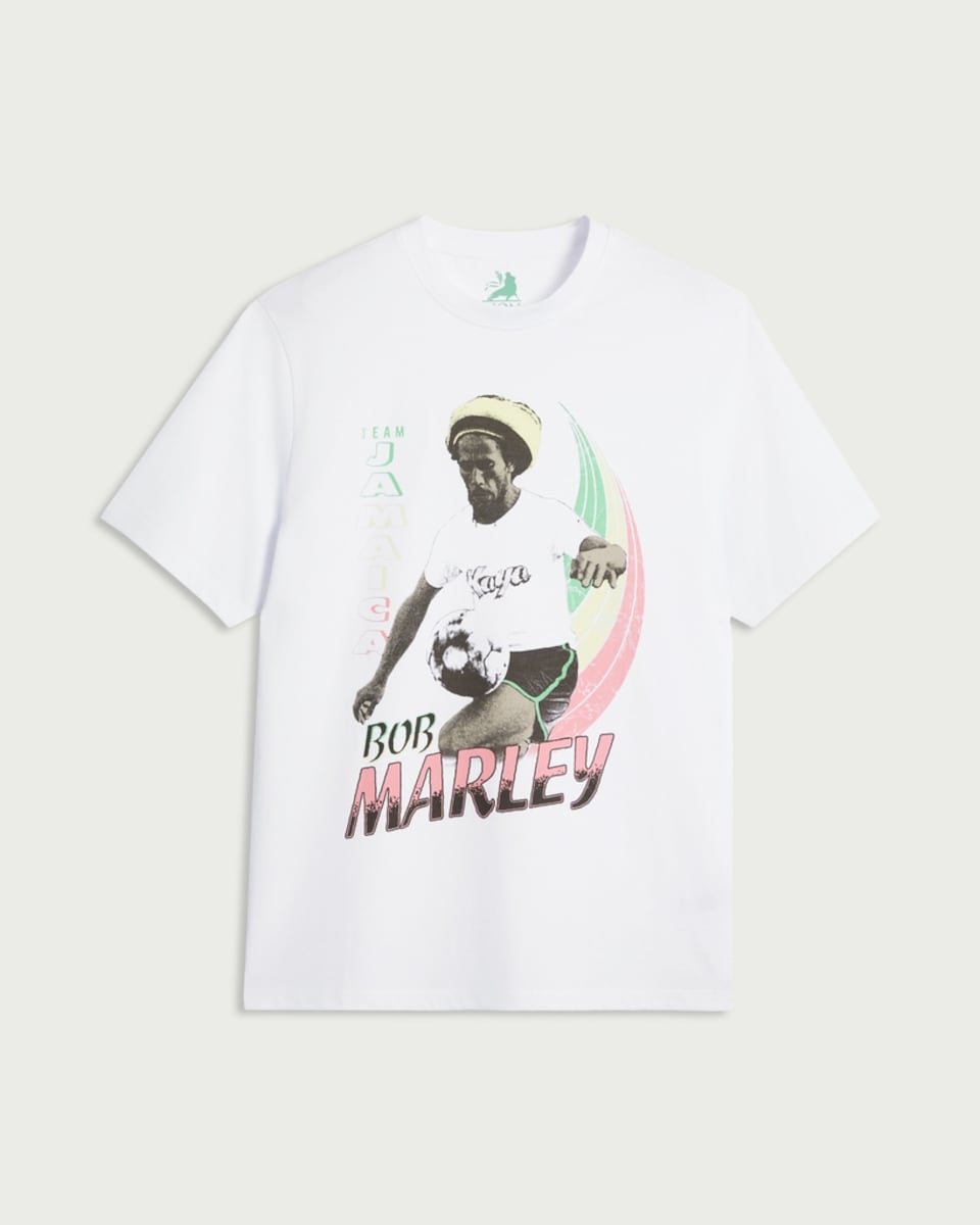 image 1 of Bob Marley Pure Cotton Team Jamaica T-Shirt in White