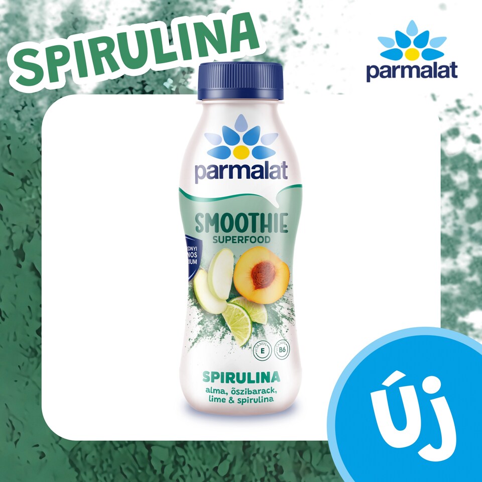 Parmalat Smoothie Apple, Peach, Lime Low-Fat Sour Milk Product with Spirulina 330 g